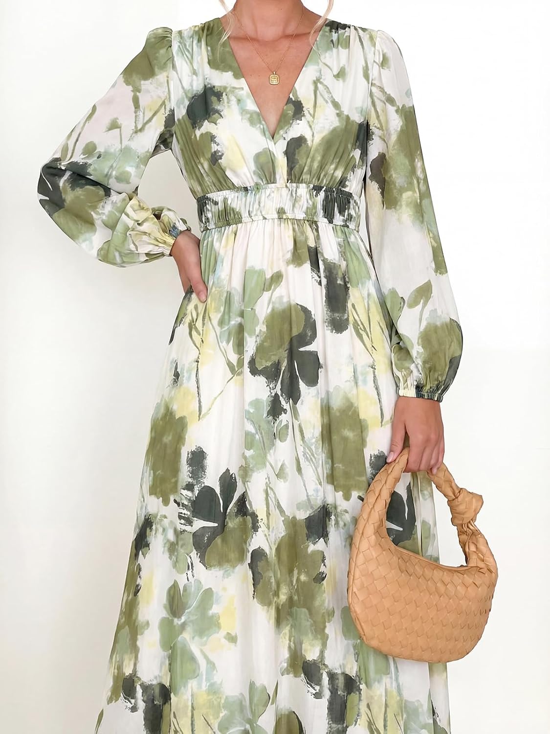 Women's Long Sleeve Floral Maxi Dress 2026 Spring Summer Wedding Guest Dress - Image 2