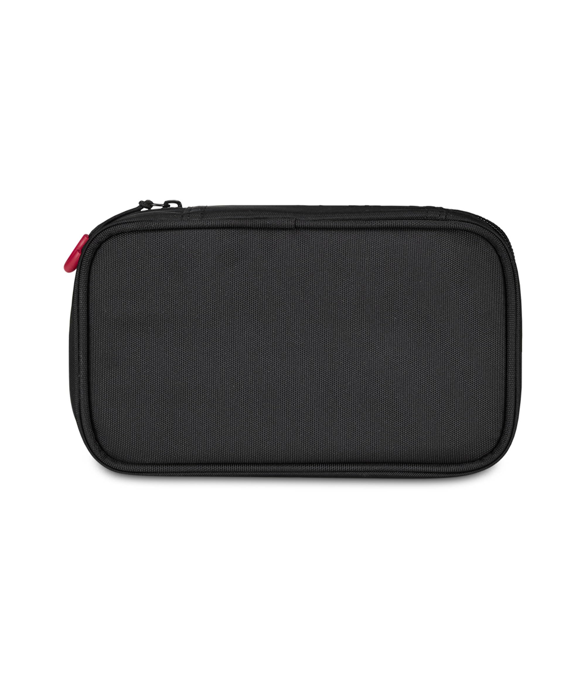 Seven Astuccio Scuola Elementare, 1 zip Tinta Unita, Medie, con Matite, Pennarelli, Penne, Ragazzo Ragazza, Quick Case, nero rosso