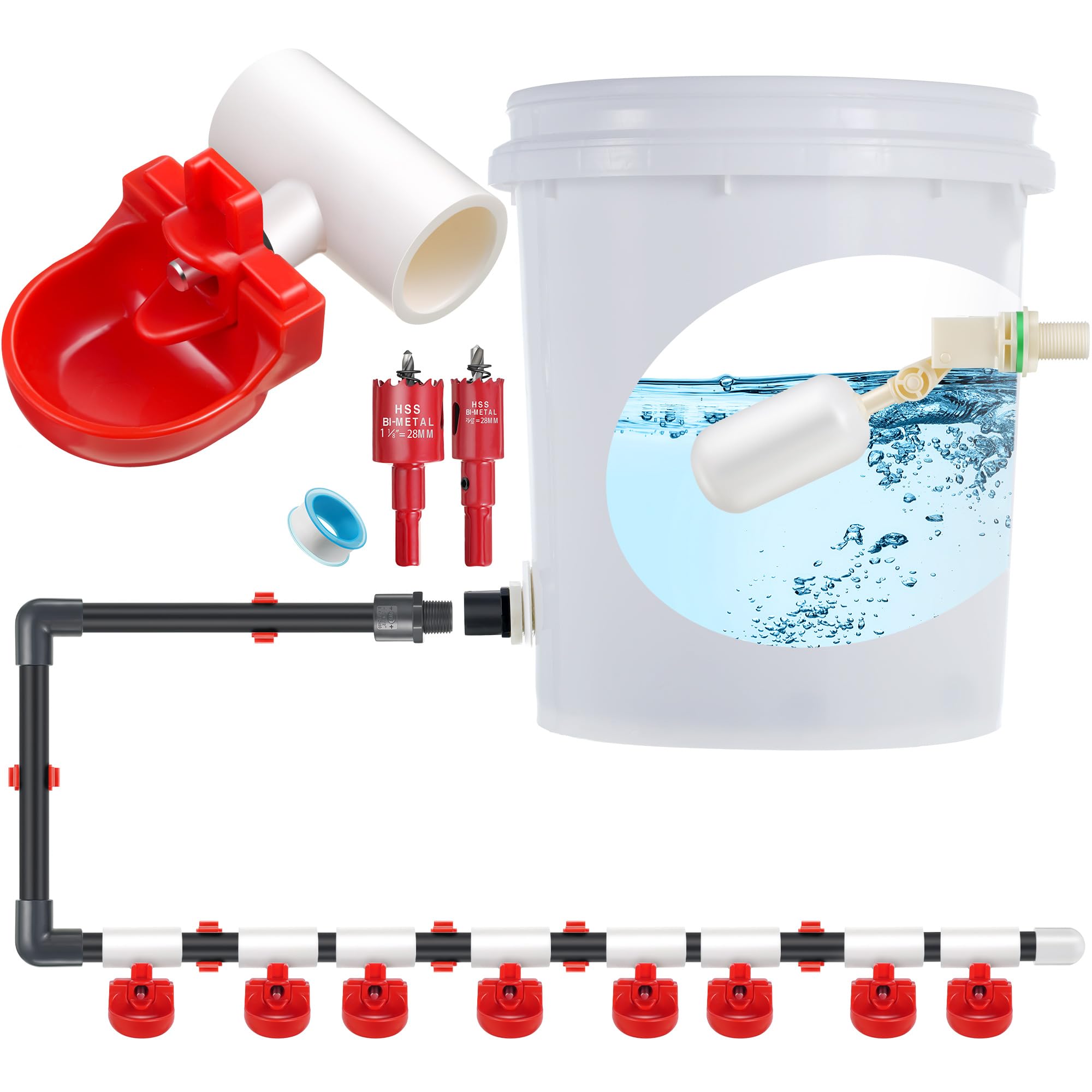 Dreyoo 8 Pack Automatic Chicken Waterer