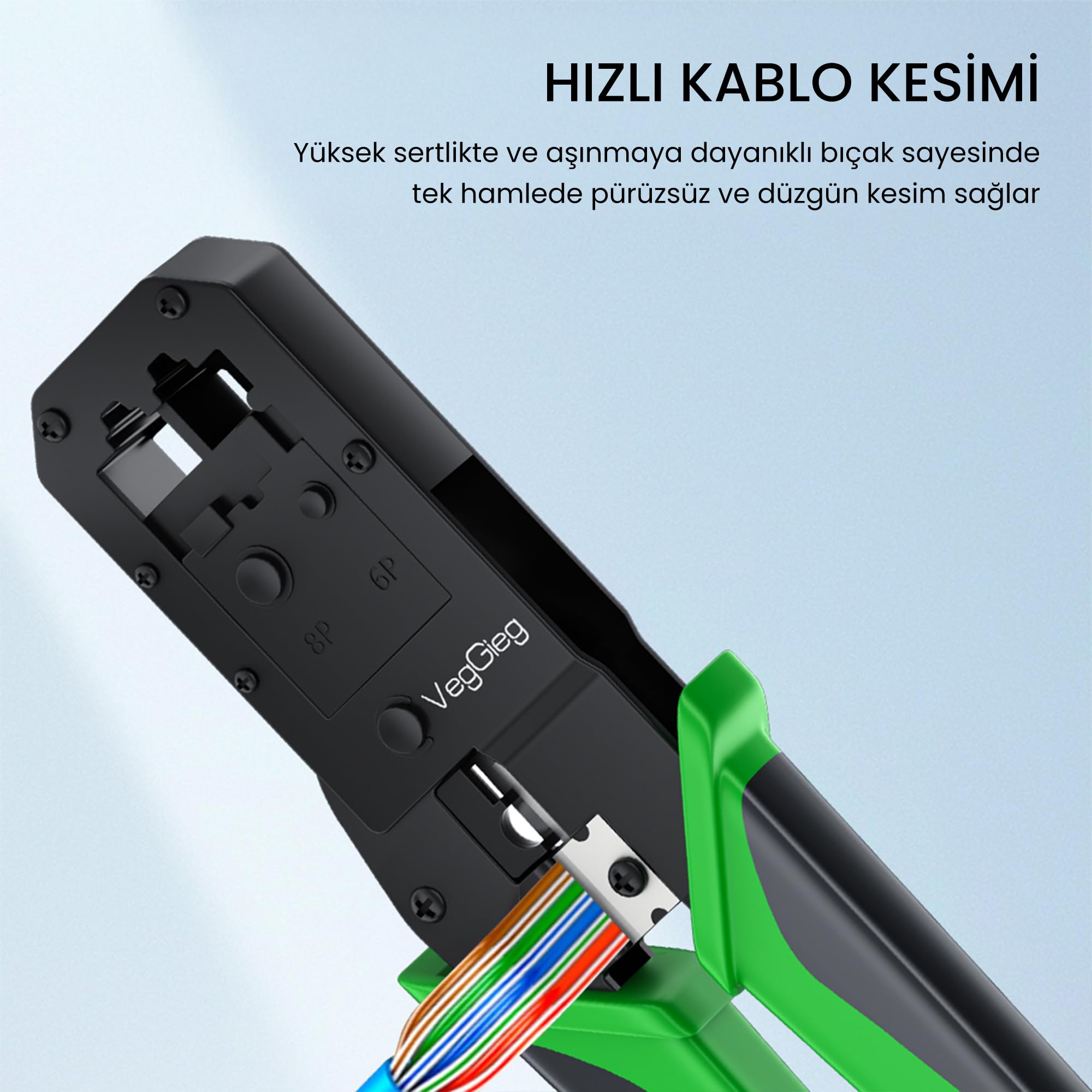 VegGieg RJ45 Ethernet RJ11 Telefon Soket Jack Sıkma Pensesi