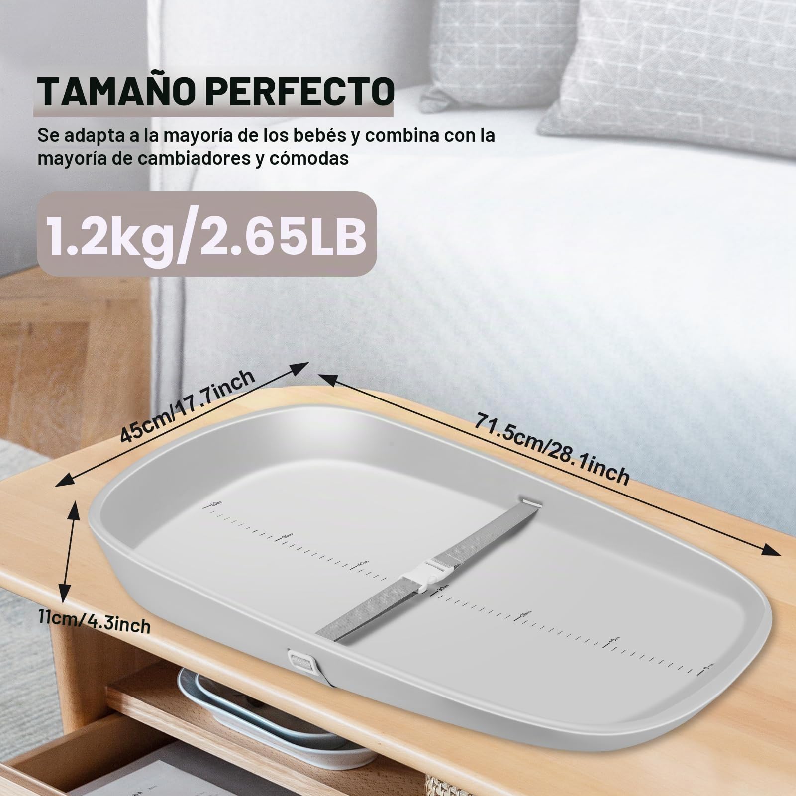 Cambiador de bebé EVA, cambiador portátil para cambiar pañales y cómoda, impermeable, suave, ligero, diseño ergonómico para bebé, se adapta a todas las mesas cambiadoras con línea de altura