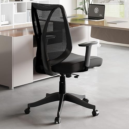 Miniatura 2 de FLEXISPOT OC1 Silla de escritorio ergonómica, cómoda silla de oficina con asiento grande, soporte lumbar y malla transpirable, ideal para el hogar,