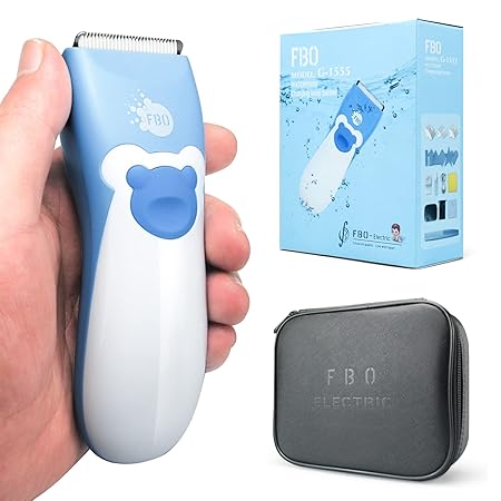 FBO Hair Clipper kit for Baby and Kid,Ultra-Quiet,Body Waterproof,Wet/Dry Use,Electric,Cordless,with Storage case,Micro USB Charging Cable,Lithium Ion Battery,Fully charged in 1 hour,90 Minutes of use