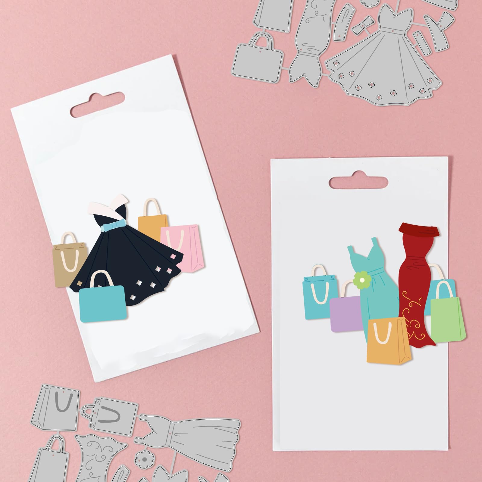 GLOBLELAND Fustella Metallica Per Scrapbooking - Vestito Da Donna E Borsa - Taglio Carta E Feltro - 6
