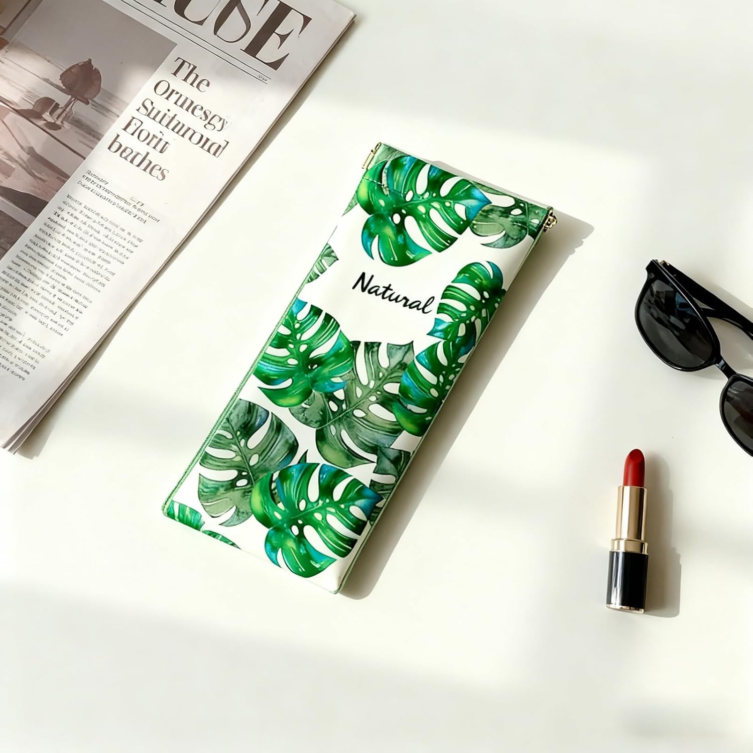 3 Pack Glasses Case Phone Pouch Leather Squeeze-style Glasses Bag with Cleaning Cloth Automatic Closure image 4