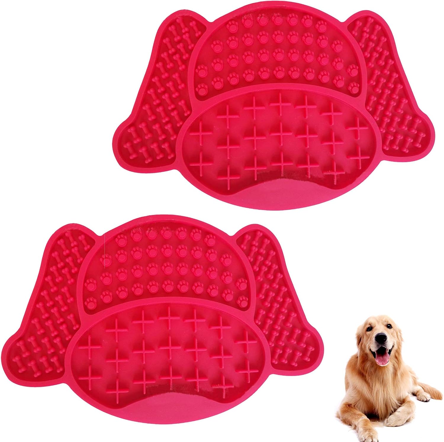 Silicone Licking Mat for Dogs, Dog Slow Feeder Mat,Dog Lick Mat with Suction Cup Holds on Wall and Floor, Peanut Butter Treat Pads,Dog…