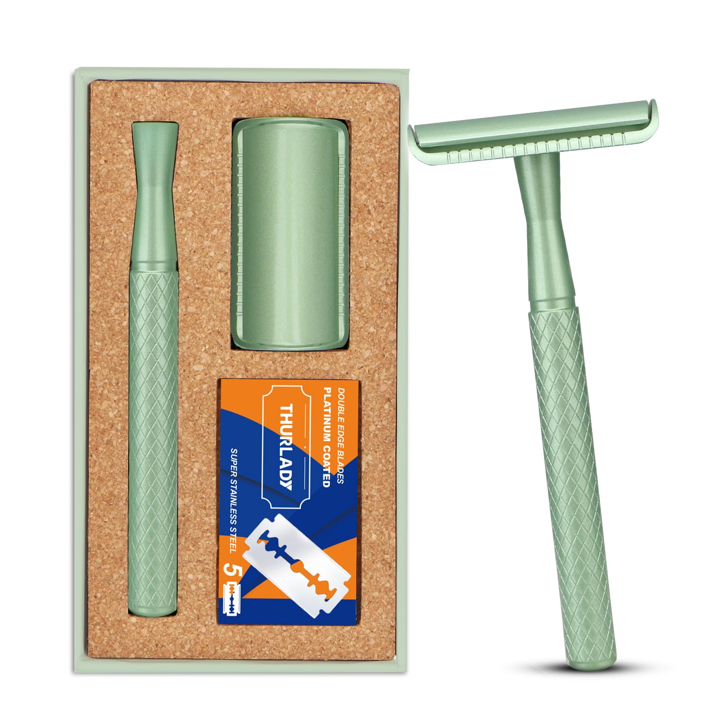 Amazon.com: THURLADY Forest Green Safety Razor, Single Blade Razors for ...