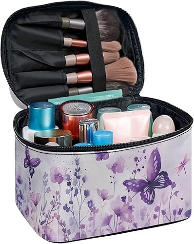 Vista 262 de doginthehole Bolsa de maquillaje, bolsa de cosméticos de viaje, bolsa de aseo portátil grande, organizador de accesorios para mujeres y niñas