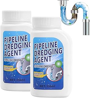 ﻿2PCS Powerful Pipe Dredging Agent,350ml Drain Clog Remover Agent,Fast Foaming For Kitchen Toilet Pipeline Quick Cleaners, Unclog Toilet Clog And Kitchen Sink Pipe Unblocker Powder
