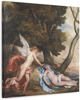 Anthony Van Dyck Painter Work(Cupid And Pusek) poster Wall Art Painting Canvas Gift Living Room Prints Bedroom Decor Artworks 16x16inch(40x40cm)