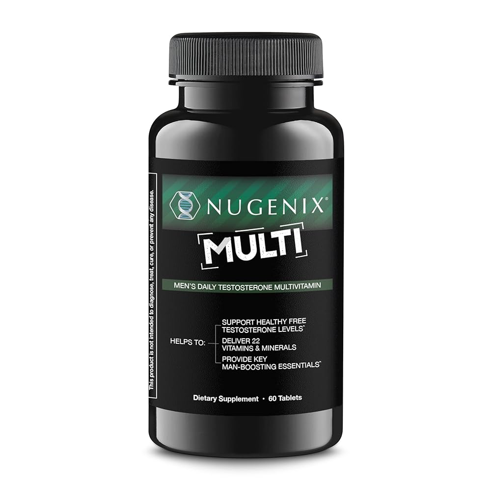 Nugenix Multivitamin for Men, Multivitamin and Testosterone Support - 19 Vitamins and Minerals, Supports Free Testosterone, Balance Cortisol, Promotes Nitric Oxide Production, Blood Flow - 60 Tablets