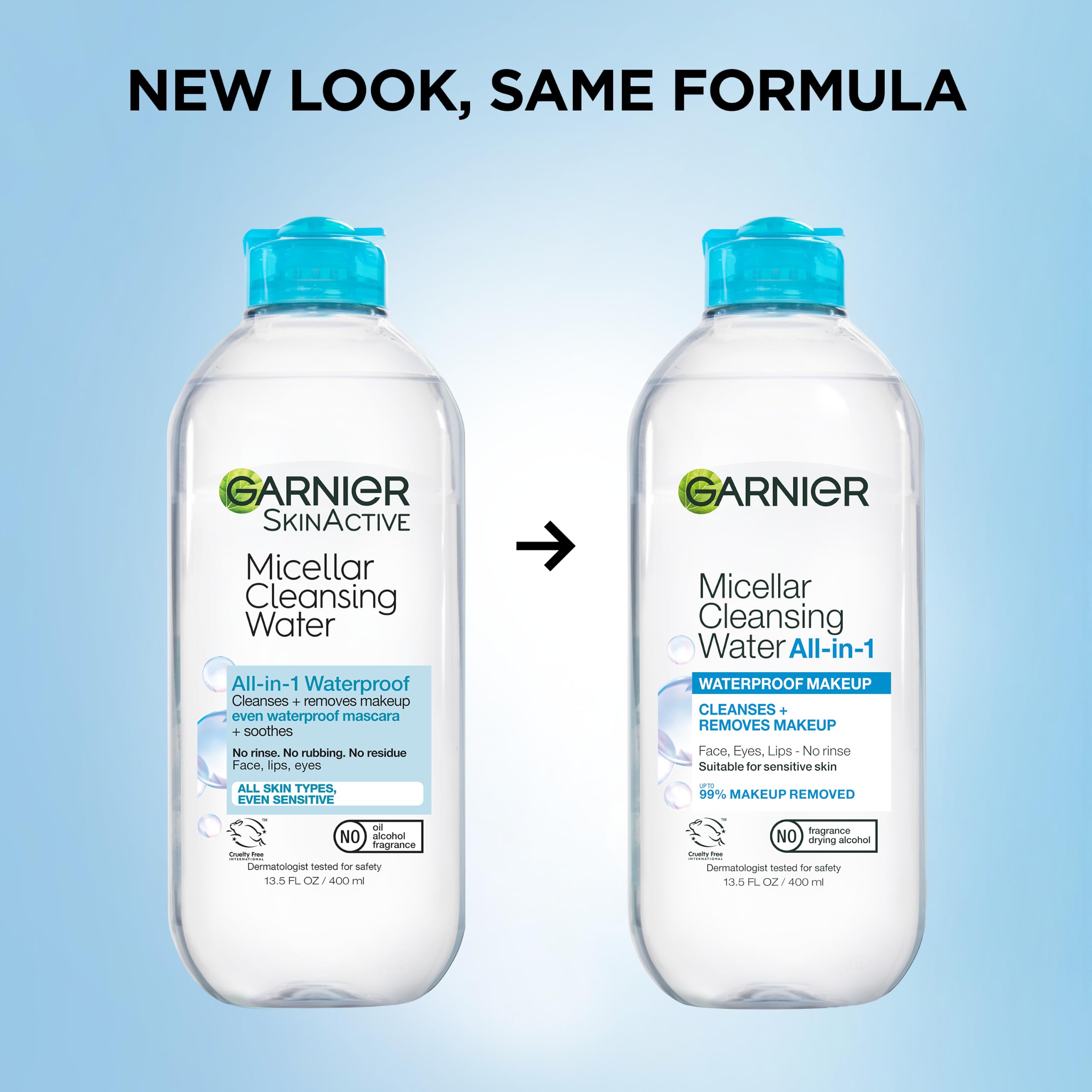 Garnier SkinActive Micellar Water For Waterproof Makeup, Facial Cleanser & Makeup Remover, 13.5 Fl Oz (400mL), 1 Count (Packaging May Vary) — Amazon image 9