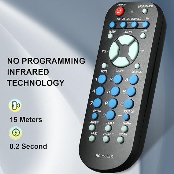 Universal 3-Device IR Remote Control Replacement Fit for RCA