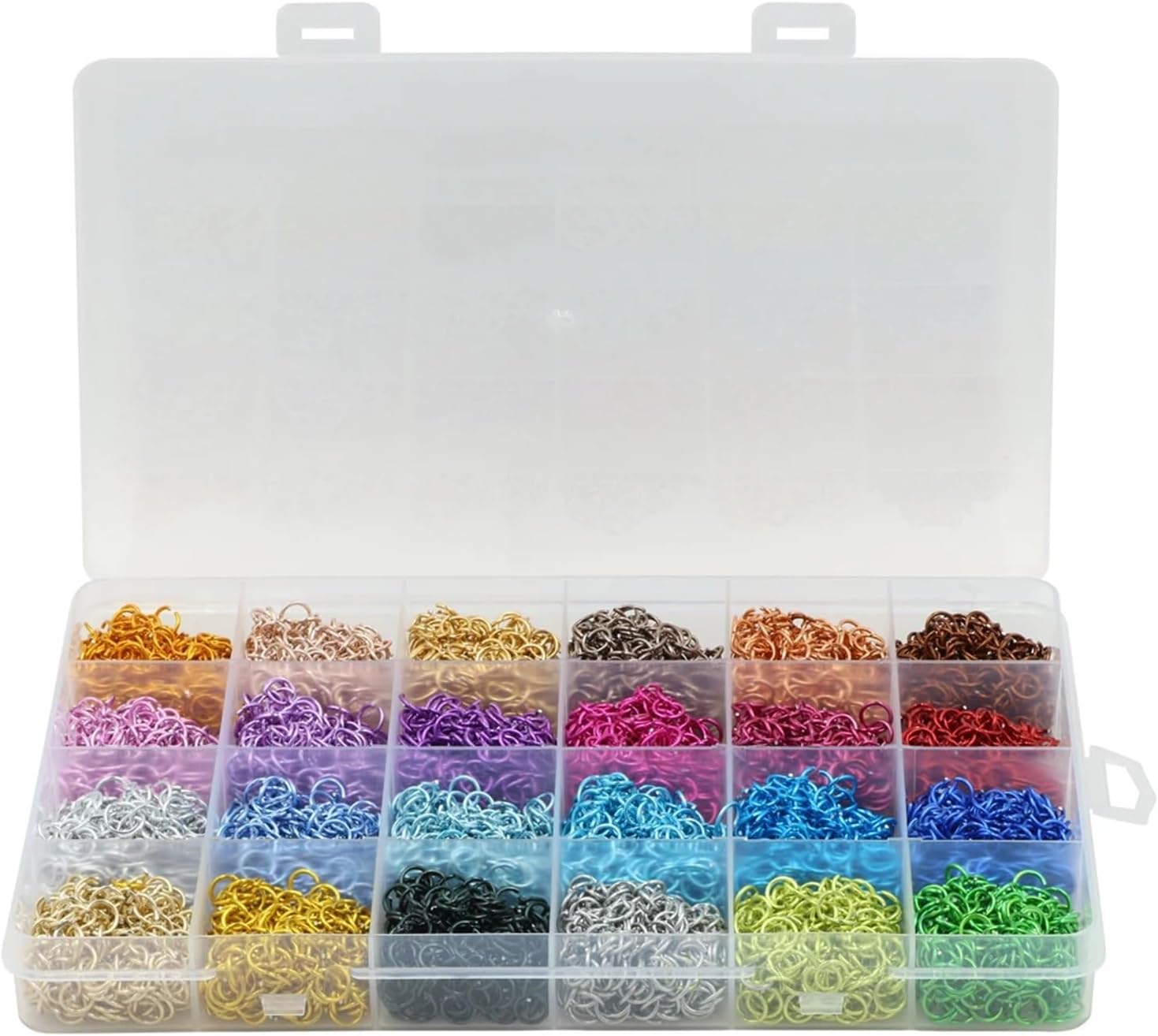 Colored Jump Rings 2Box 6mm Open Jump Rings Jewelry Findings Loop Jump Rings for Choker Bracelets Necklaces Chain Making 7200pcs/Box
