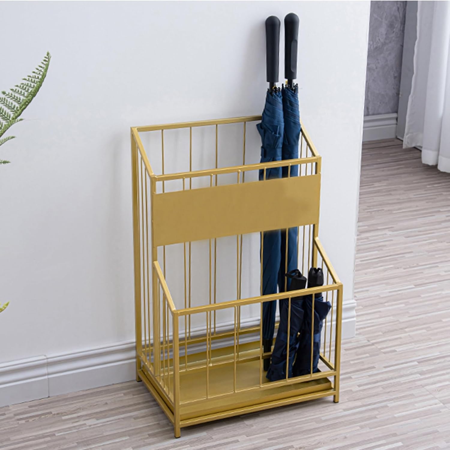 Umbrella Stand, 2 Tier Square Holder, Durable Entryway Umbrella Storage Bucket for Home Office