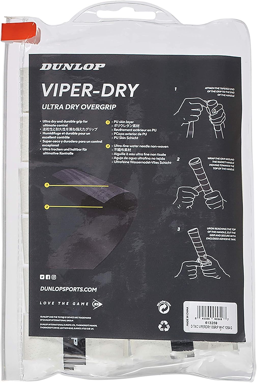 Dunlop Sports Viper Dry - Agarre de Tenis Unisex Adulto