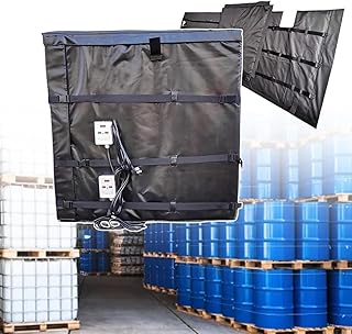 Professional 55/275 Gallon Full Coverage IBC Tote Heater Blanket, 2300W/4000W Drum Warmer, Oil Drum Thermal Blanket,Adjustable Temp 0~150℃ Removable Design 275Gallon/1000L-Black