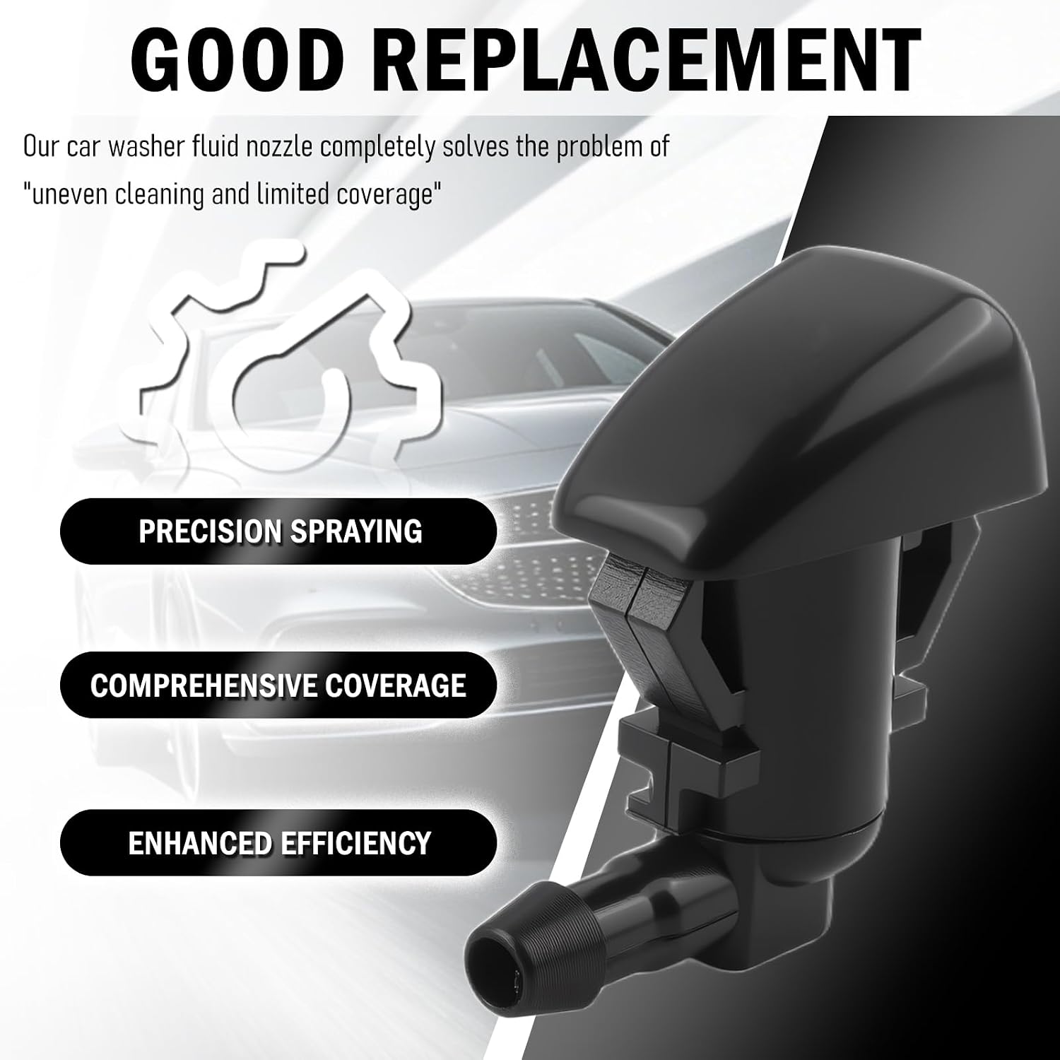 2PCS Car Windshield Washer Nozzle,OEM#CK4Z17603A Car Windshield Spray Nozzle Replacement with Gasket,Cars Windshields Sprayer Nozzles Compatible with Ford Transit E-Transit