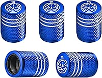 Vista 1 de Kewucn 5 tapas de vástago de válvula de neumático, cubierta de vástago de válvula de aleación de aluminio con forro de plástico de anillo de goma