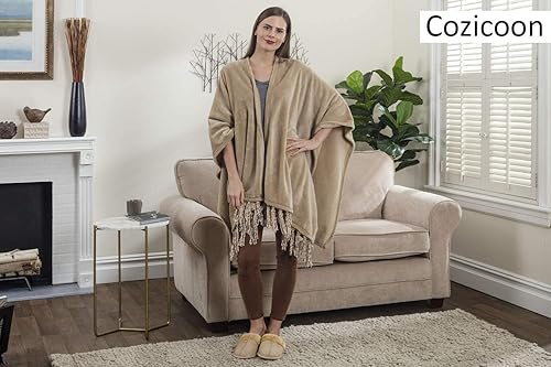 Miniatura 3 de Envoltura de viaje para mujer, bufanda de viaje de forro polar para mujer, avión, chal de viaje ligero y cálido con flecos, esta bufanda de manta de