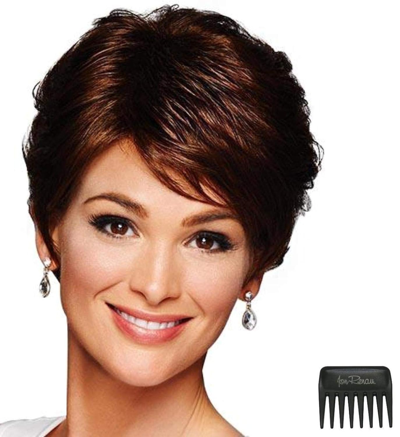 Bundle - 3 item: Pixie This Wig by Gabor, Christy's Wigs Q & A Booklet & Wide Tooth Comb - Color: Black