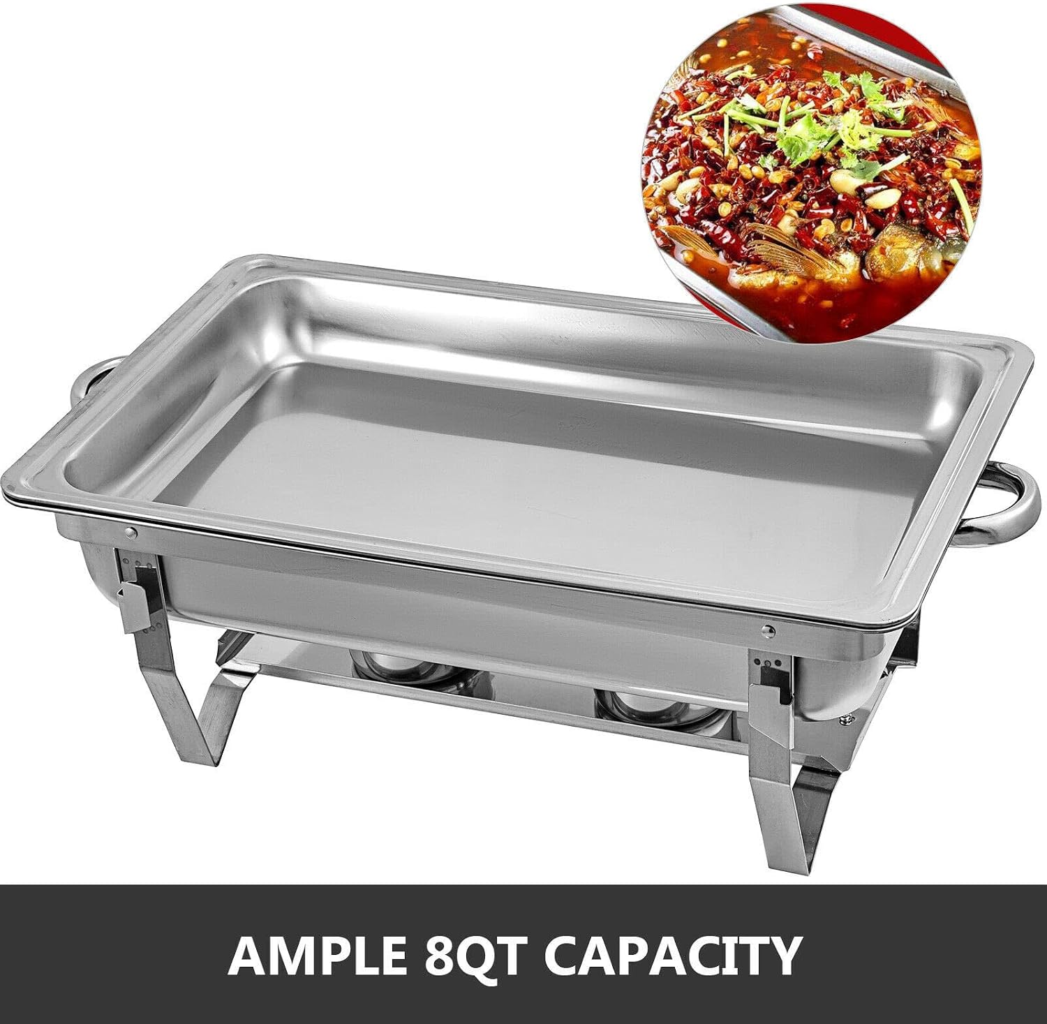 9L Hot Pot, Thickened Stainless Steel Buffet Plate Food Warmer with Alcohol Stove and Lid for Restaurant Party Wedding Catering Picnic