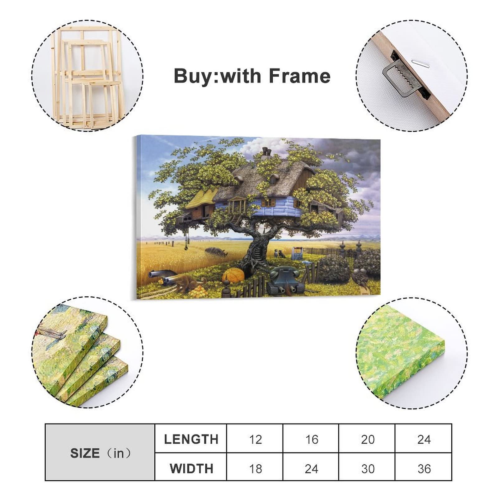 Delineate Jacek Yerka Poster Canvas Wall Art Poster Decorative Bedroom Modern Home Print Picture Artworks Posters 24x36inch(60x90cm)