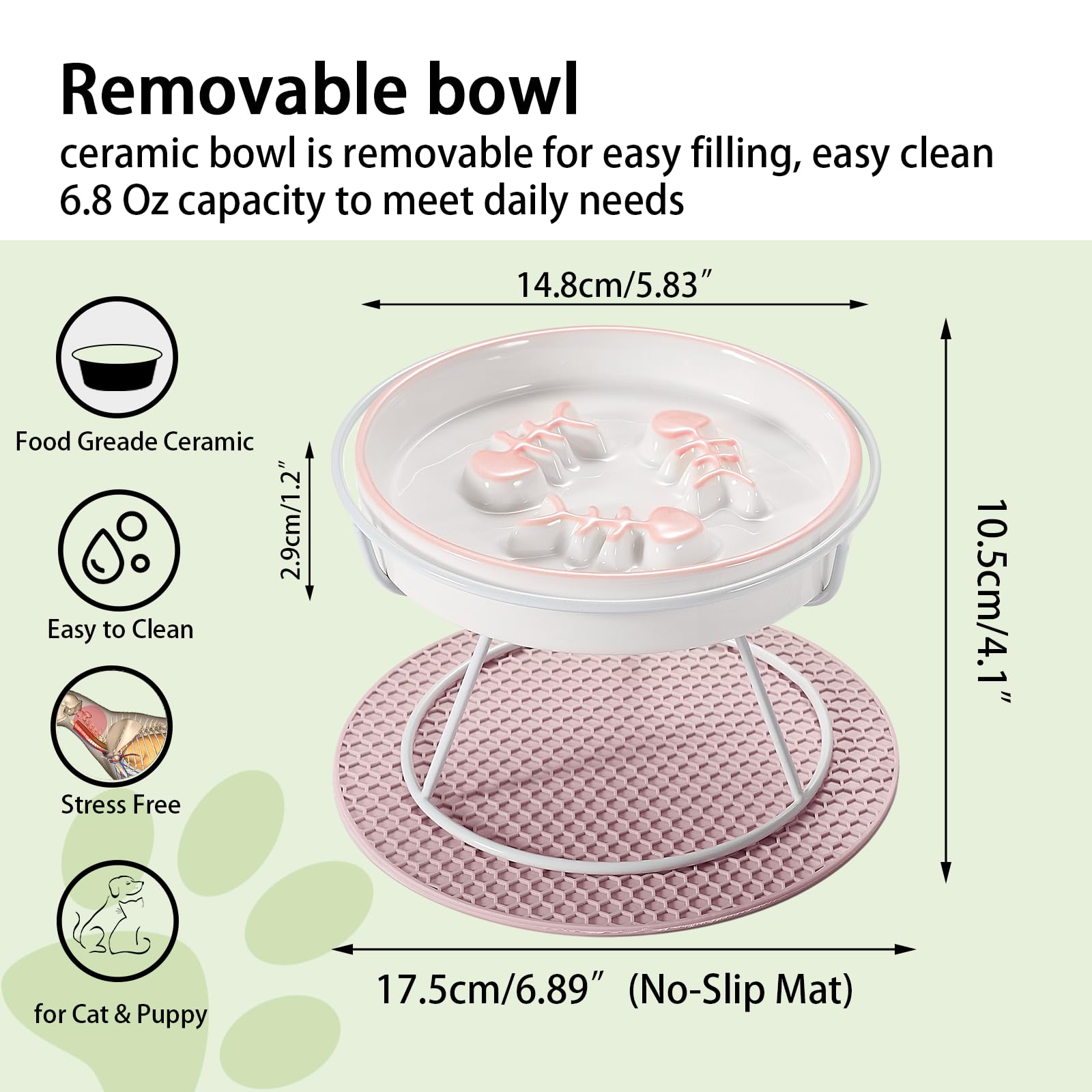 Upgrade WhiskerFatigueFree Cat Slow Feeder Bowl