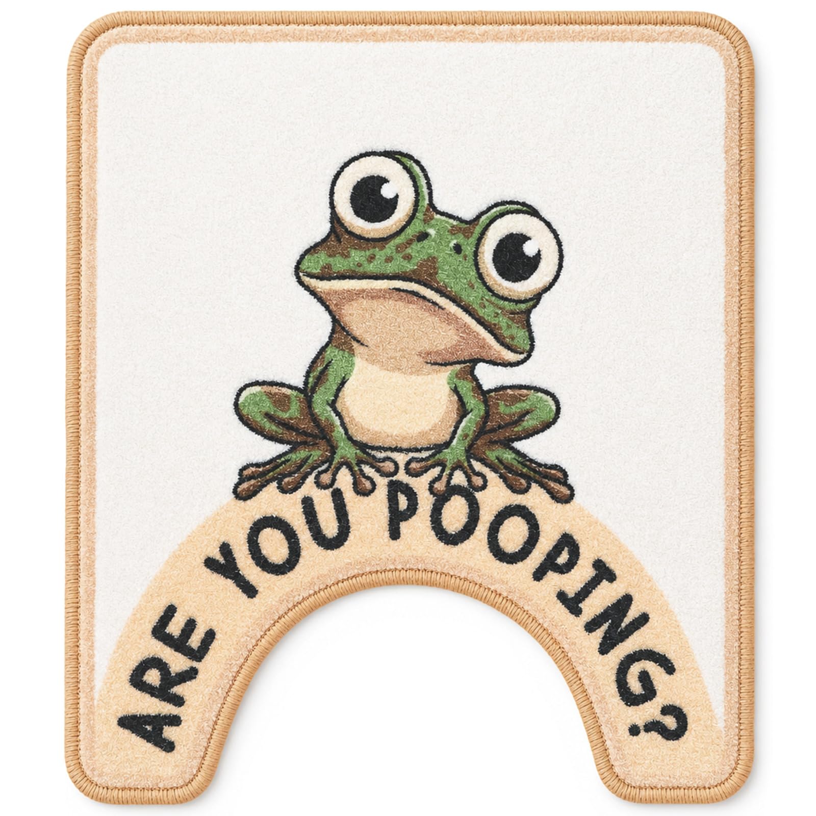 Drydiet U Shaped Toilet Rug Washable Cute Bath Mat 24x20,Frog