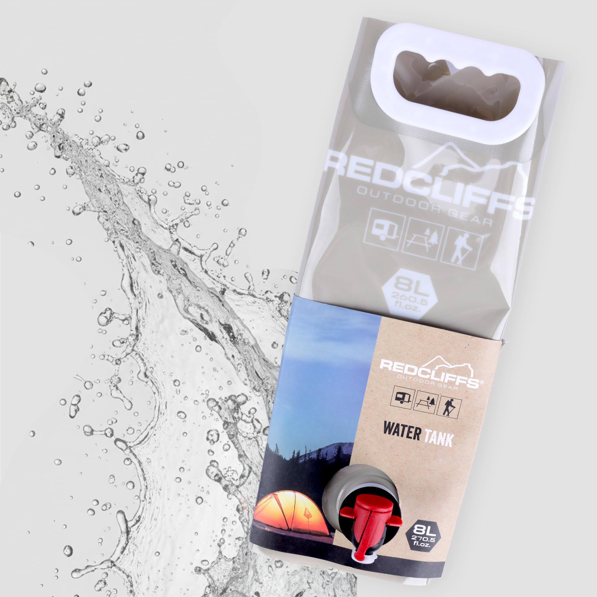 Tool & Tree Tanica per acqua pieghevole, design salvaspazio con pratico rubinetto, maniglia robusta e materiale senza BPA, perfetta per campeggio, escursioni, attività all'aperto, viaggi e festival