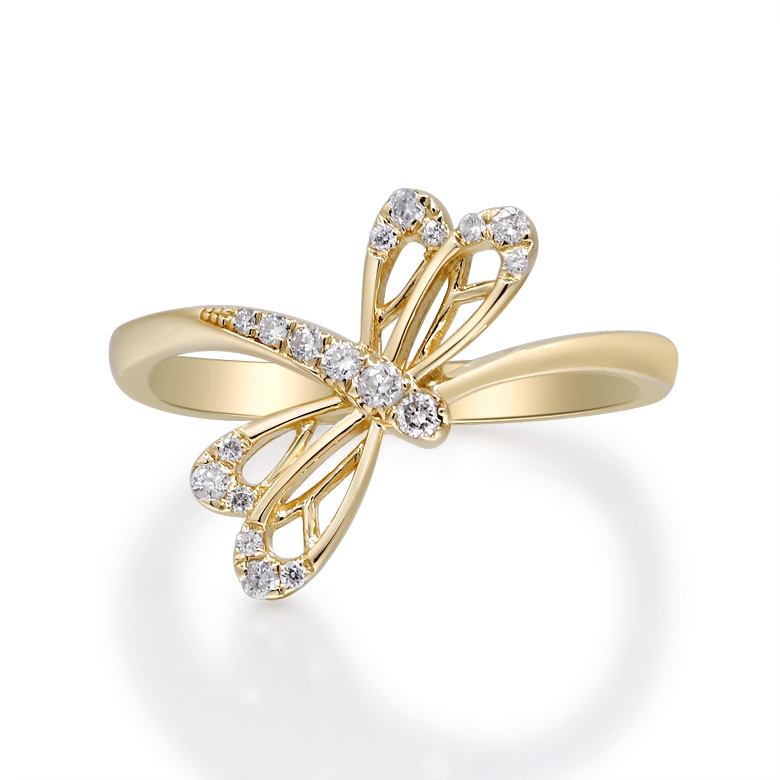 Gin and Grace in collaboration with Smithsonian Museum Collection presents Dragon Fly in 14K Yellow gold and Diamond for exclusive everyday look