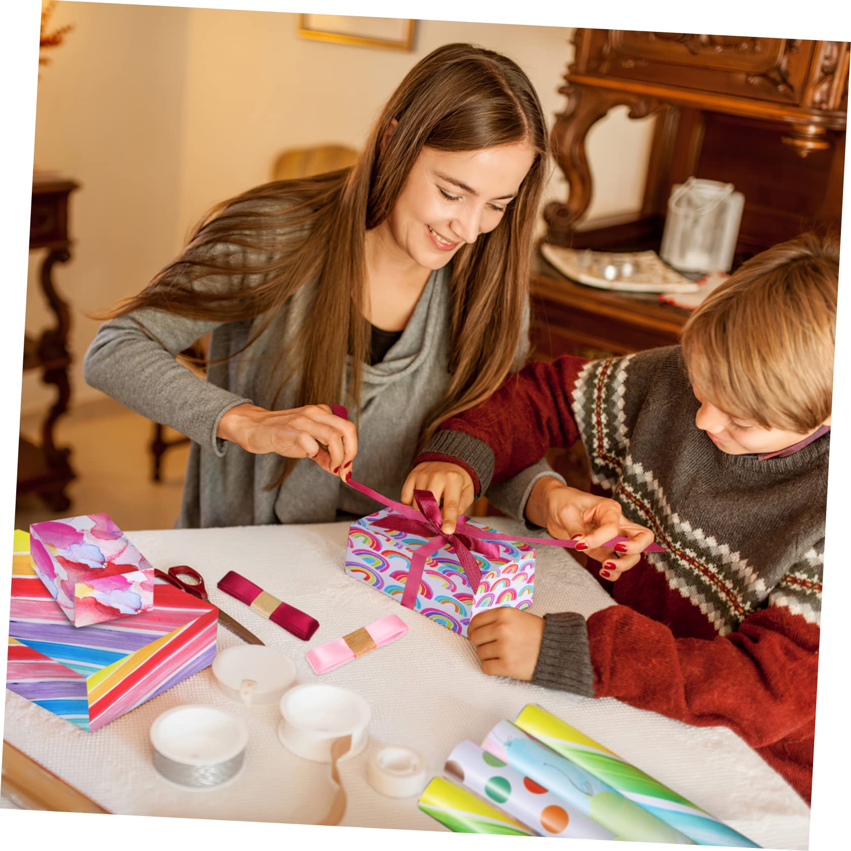 STOBOK Geschenkpapier Bändern Großes Und Dickes Geschenkpapier Für Geburtstage Und Männer Langes Für Kindergeburtstage Und Basteldekorationen