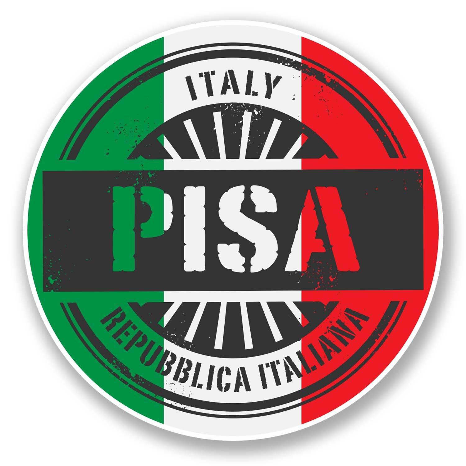 Destinationvinyl Multi 2 X 10Cm Pisa Italy Vinyl Sticker Travel Luggage Laptop Italian Flag #6109 (10Cm X 10Cm)