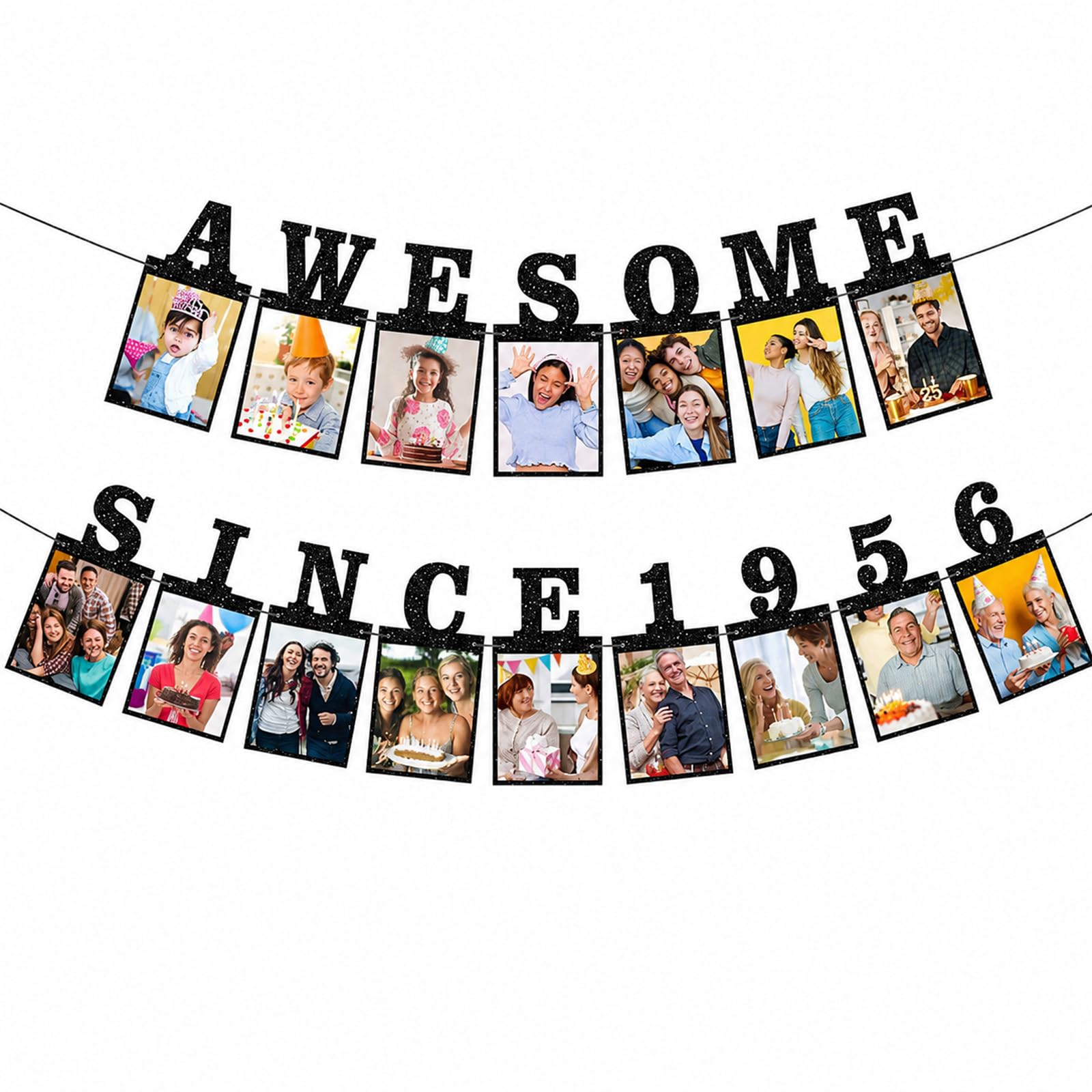 70th Birthday Decorations Banner Awesome Since 1956 Photo Hanging Sign