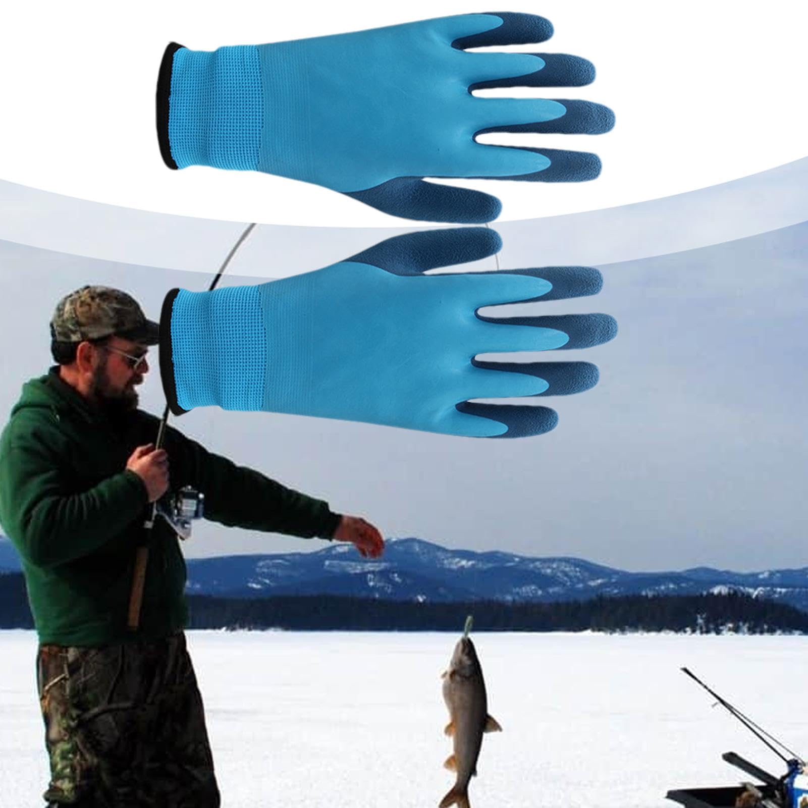 Warme Arbeitshandschuhe, 1 Paar, wasserdichte Handschuhe für kaltes Wetter – atmungsaktive, wärmeisolierte Gefrierhandschuhe, extrem kalte Winter- Arbeitshandschuhe zum Radfahren, Skifahren, Laufen