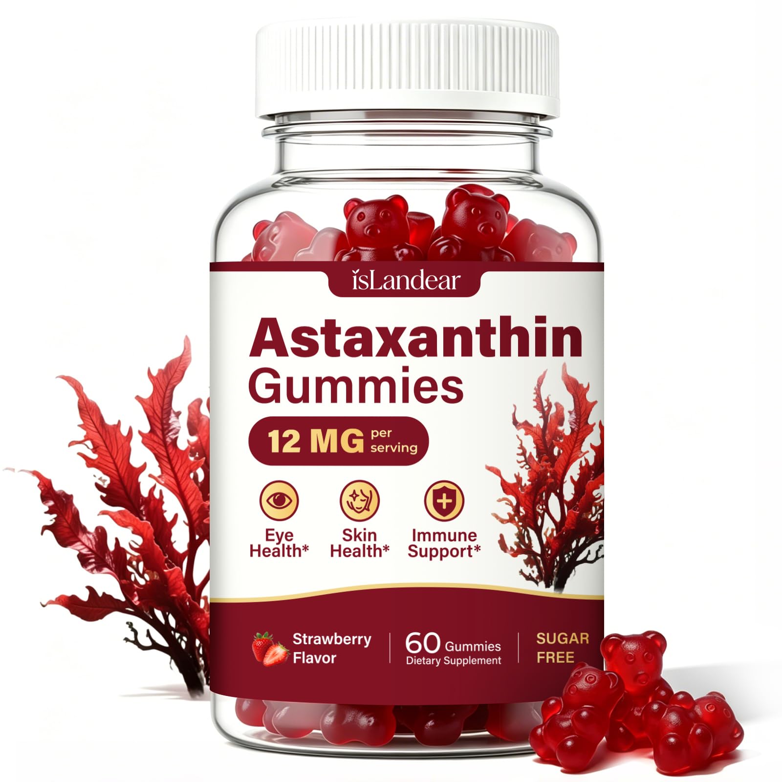 Astaxanthin Gummies 24mg Max with 12mg Per Gummy, Astaxanthin Supplements
