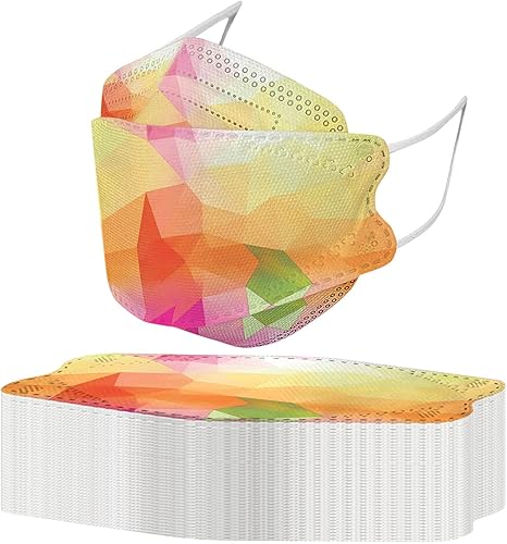 Jtckarpu 50 máscaras desechables que cambian de color para mujer, para el cuidado de la piel, vacaciones con cintas elásticas para las orejas y clip