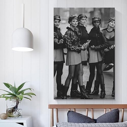 Miniatura 4 de Póster retro de 5 supermodelos de los años 90, póster artístico para pared, póster estético y decorativo para dormitorio, sala de estar, baño,