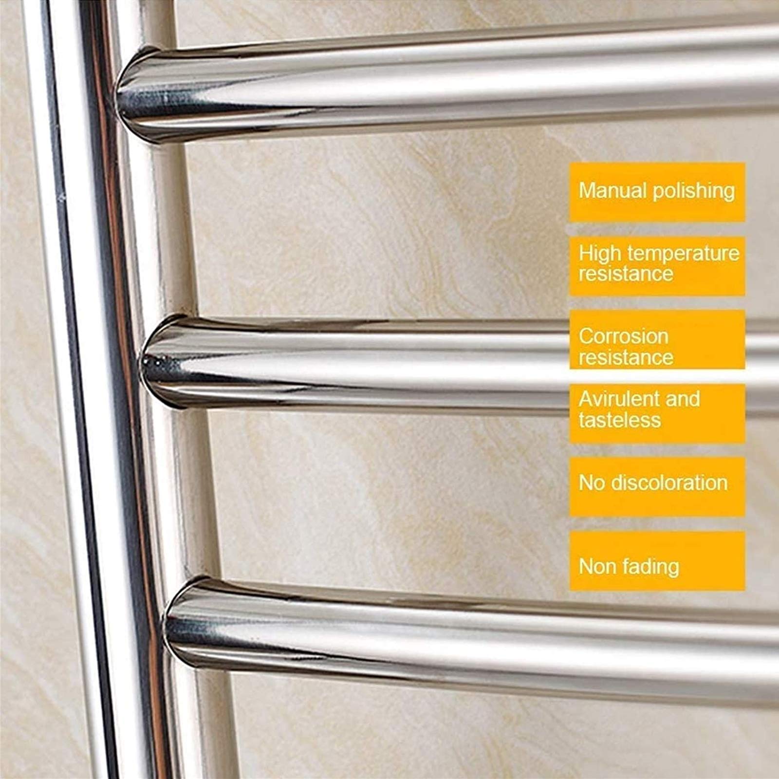 ZQFIDFYR Electric Towel Warmer, Bathroom Wall Mounted Heated Towel Rack, 304 Stainless Steel Polished Heated Towel Rail Drying Racks with Waterproof Switch (Plug in)