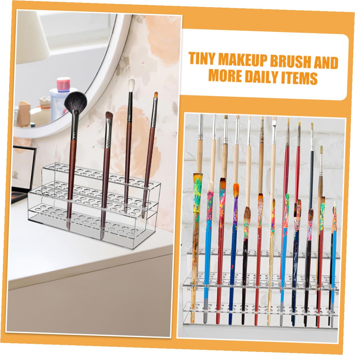 Cabilock 2 pezzi Portapenne Trasparente con Multi-fori Organizer da Scrivania in Plastica Resistente Supporto per Penne Matite e Pennelli per Casa Ufficio e Scuola
