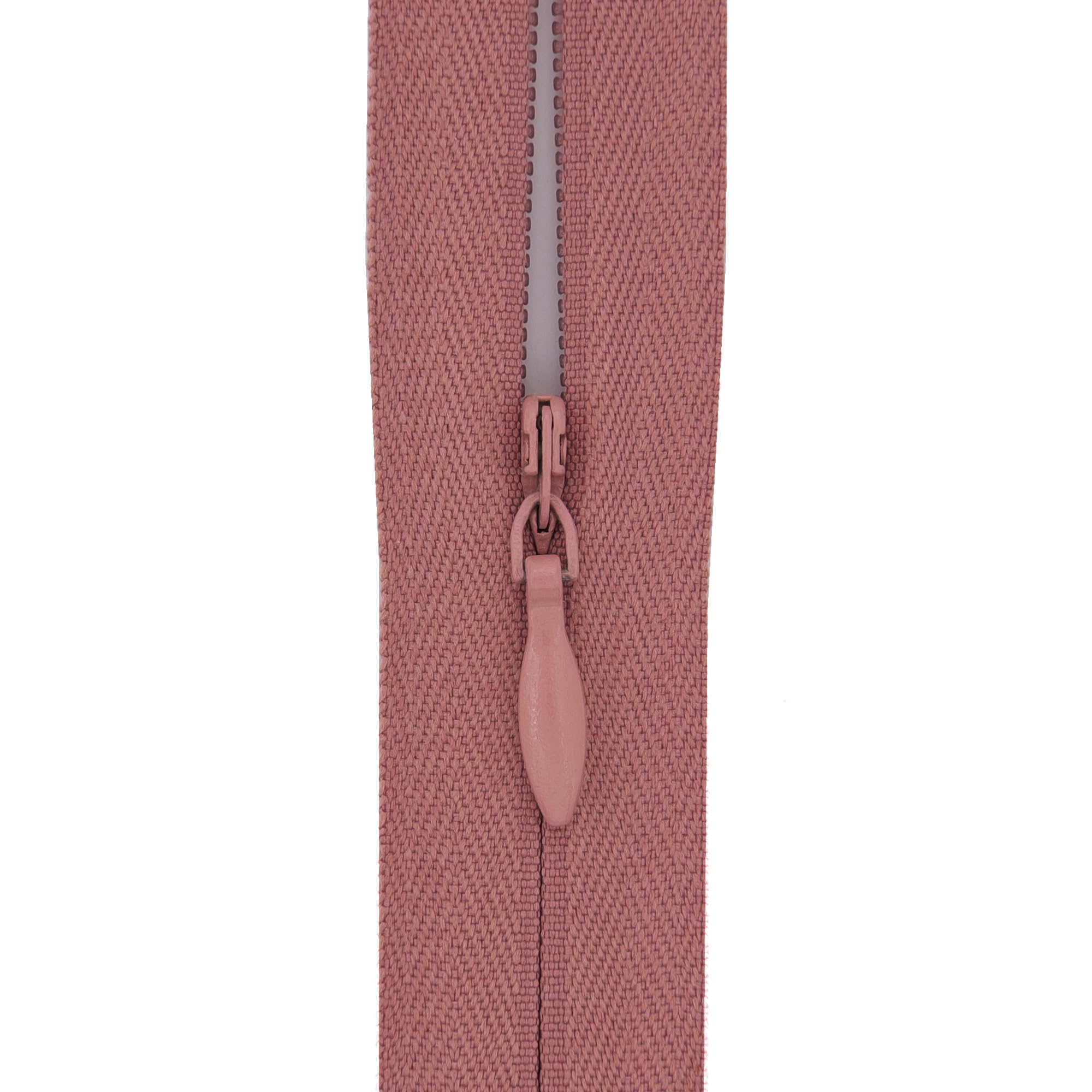 #3 Invisible Zip 16 Inch (40cm) – Close-End with Woven Tape for Sofa Cushions, Pillows & Dress Backs - Professional Hidden Nylon Zips for Home Decor & Dressmaking -5 Zips (Antique Rose Pink)