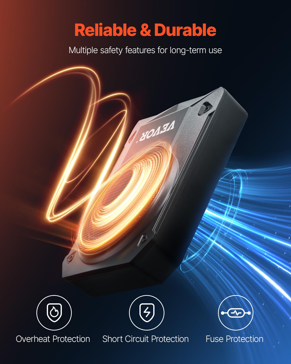 VEVOR Subwoofer 400 W 254 mm sottile con amplificatore integrato ingresso alto/basso controllo volume per camion SUV