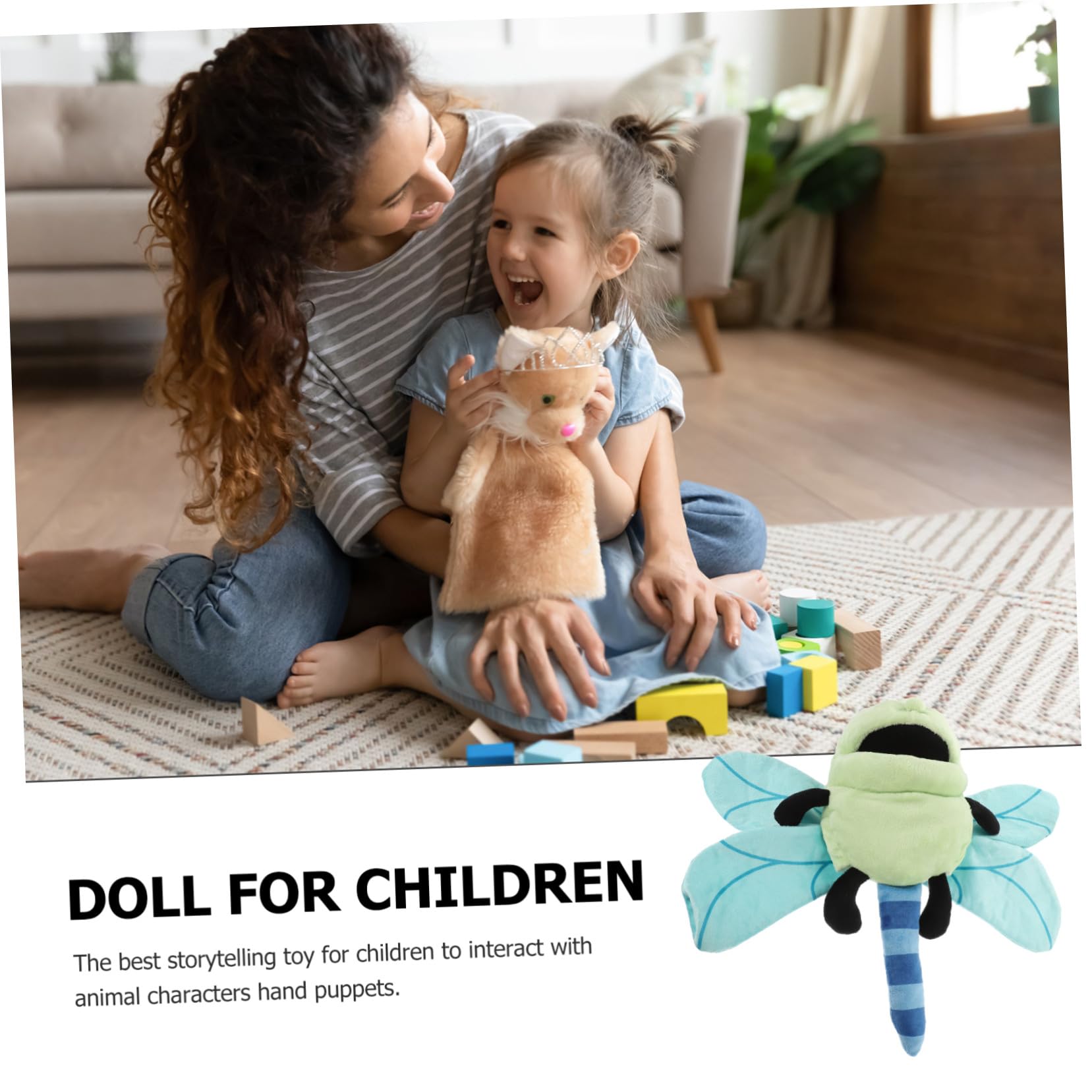 Marioneta de Mano de Libélula de Peluche para Niños, 1