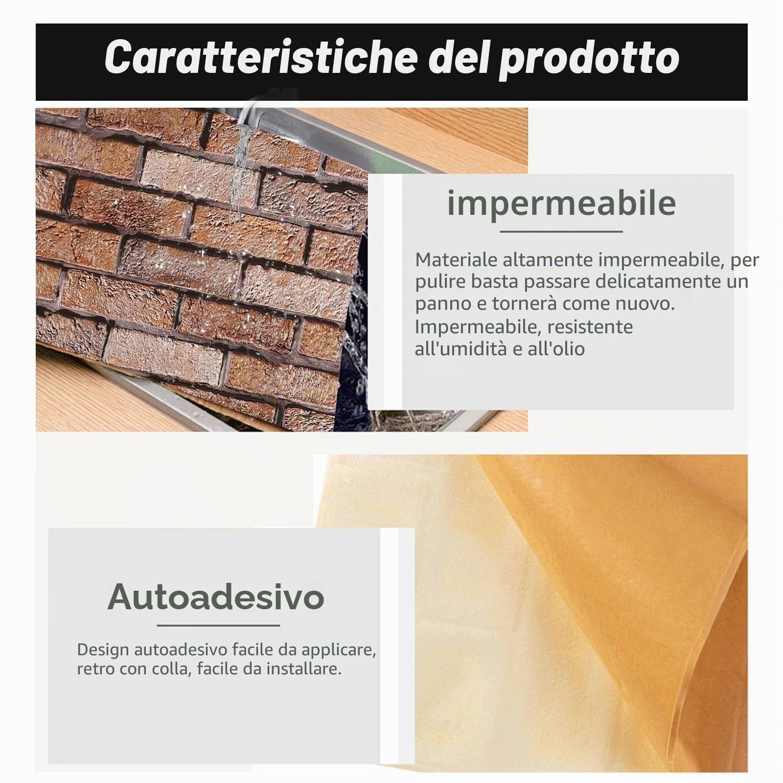 40 pezzi Pannelli Decorativi Per Pareti, Pannelli Adesivi per Pareti, Adesivi Murali 3d, Carta Parati Adesiva Muro, Carta da Parati Adesiva, Pannello Finto Mattone, Finta Pietra per Interni