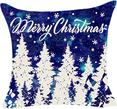 Miniatura 7 de Andreannie - Juego de 4 fundas de cojín de algodón para sofá, cuadrado, de 18 pulgadas, con diseño de copo de nieve, color rojo