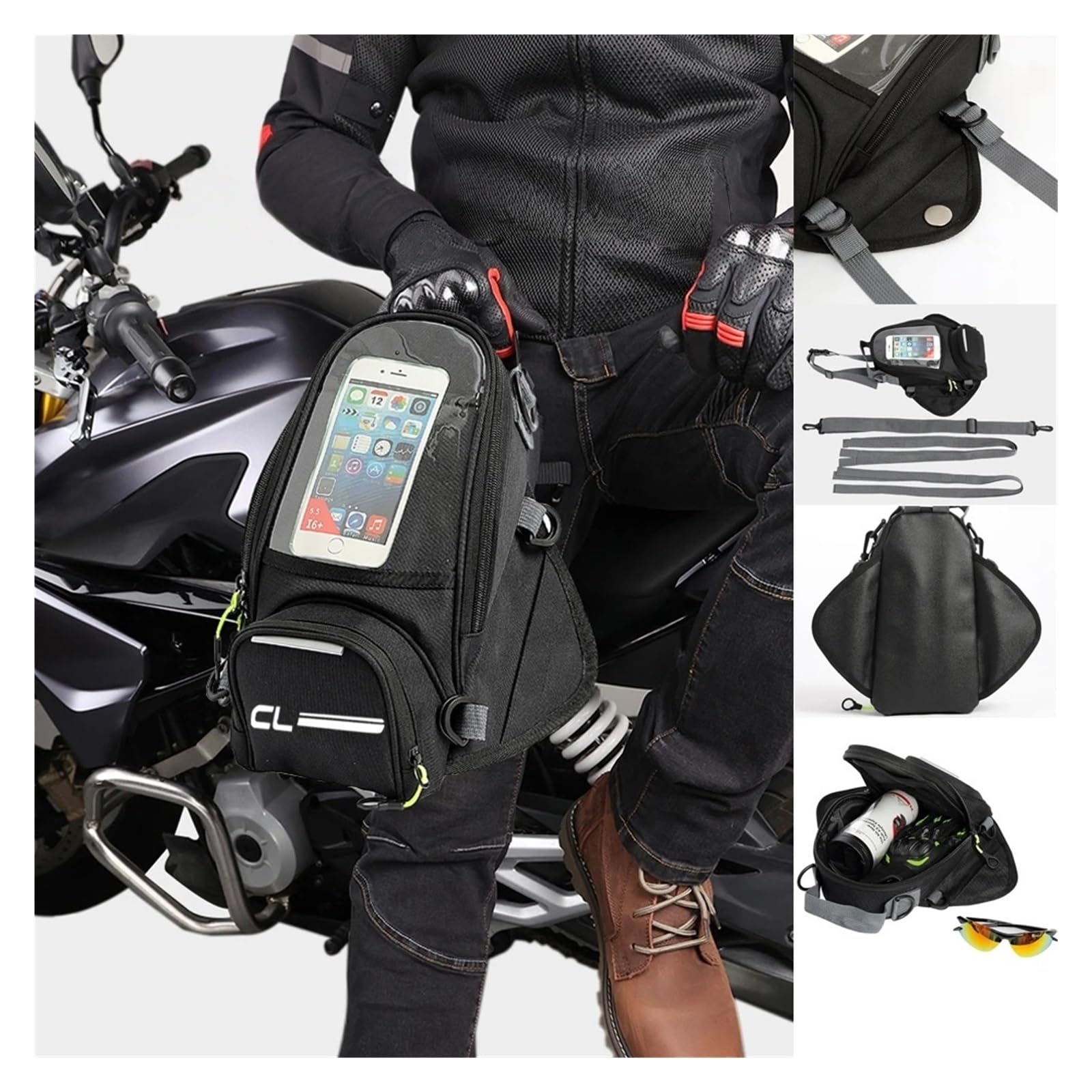 Sacoche Réservoir Tactile pour CL500 CL Sacoche De Réservoir pour Moto Magnétique Tactile Sac Protection pour(L)
