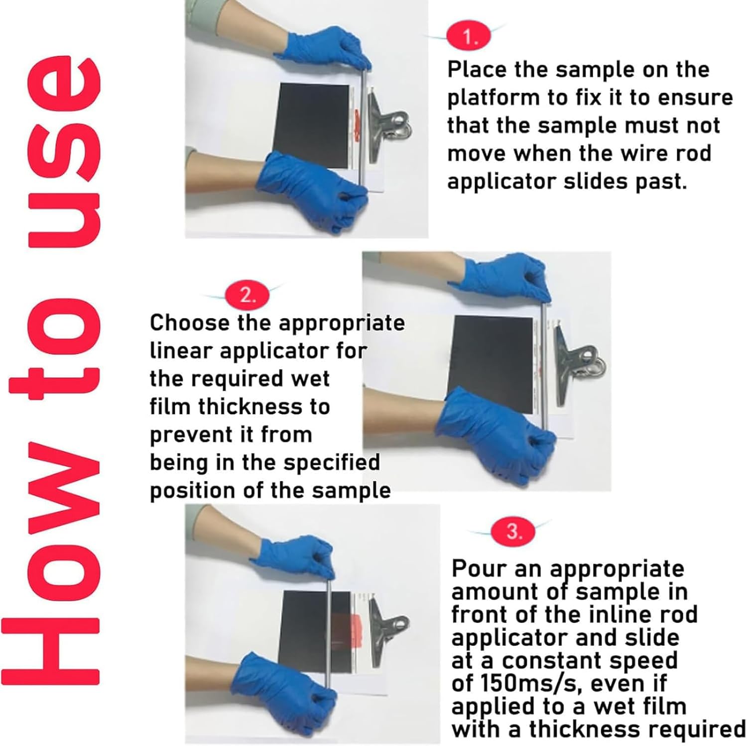 COYEUX Handheld Ink Scraping Tool, Stainless Steel Wet Film Applicator, Coater Film Width 200mmand Total Length 240mm, with Hand Shank, Measuring Hiding Power of Paint, for Lab & Industrial Coating