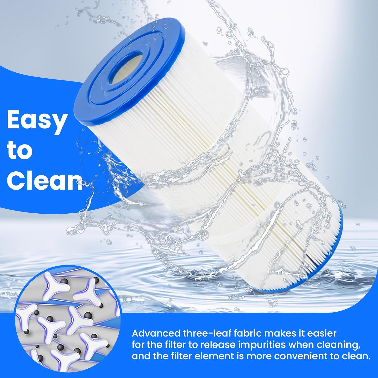 PWK35B Replaces Hot Springs Limelight Spa Filters, Compatible with Watkins 1642301-1, 78161, 78286, Filbur FC-3921, Advanced Trilobal Fabric, Chlorine-Durable Cartridge, 35 sq.ft - 2 Pack