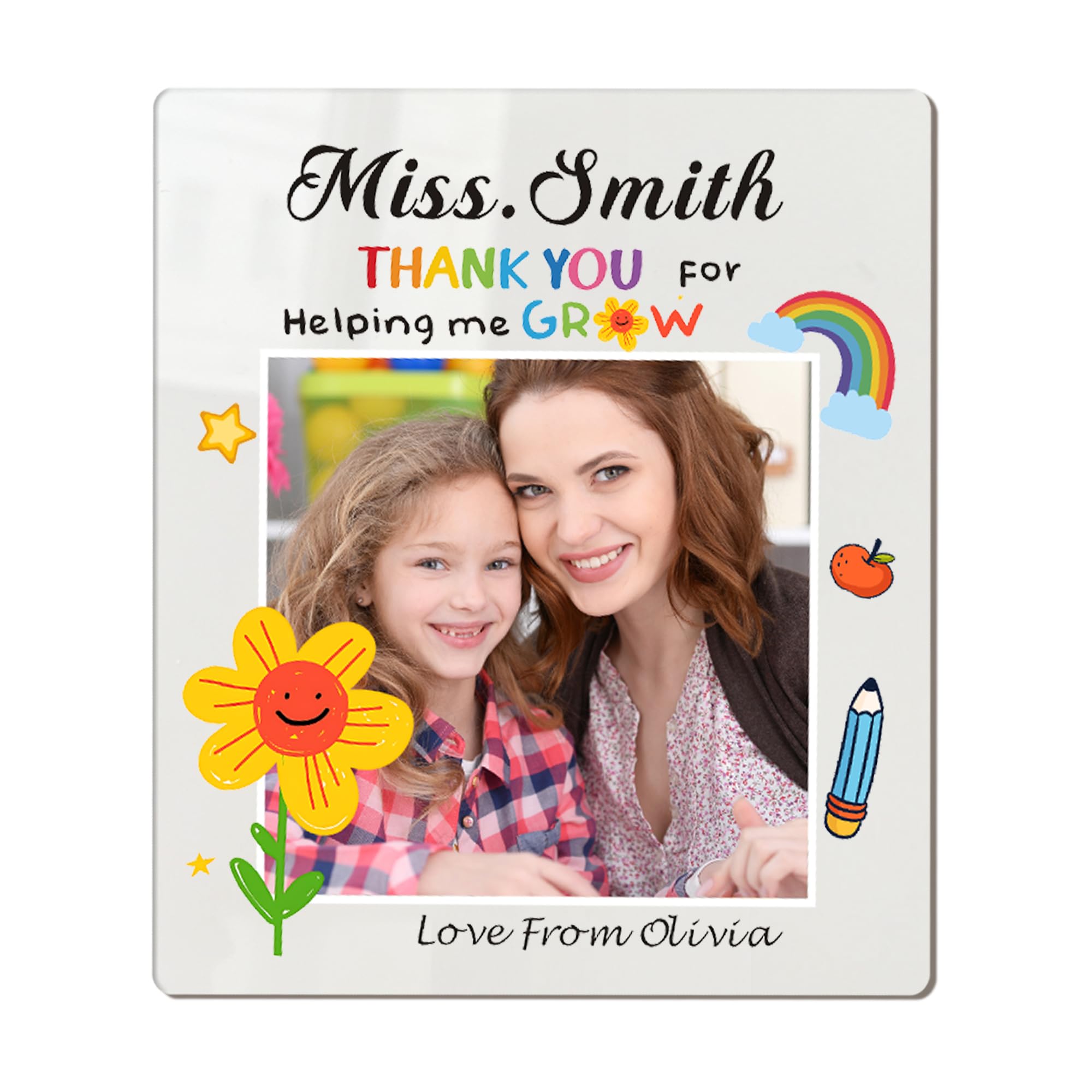 Personalised Teacher Gifts Thank You Gift Custom Photo Fridge Magnets Gifts Thank You Teacher Gifts Best Teacher Gifts Appreciation Gift for Women Men Tutor Assistant (Design 4) โ image 1