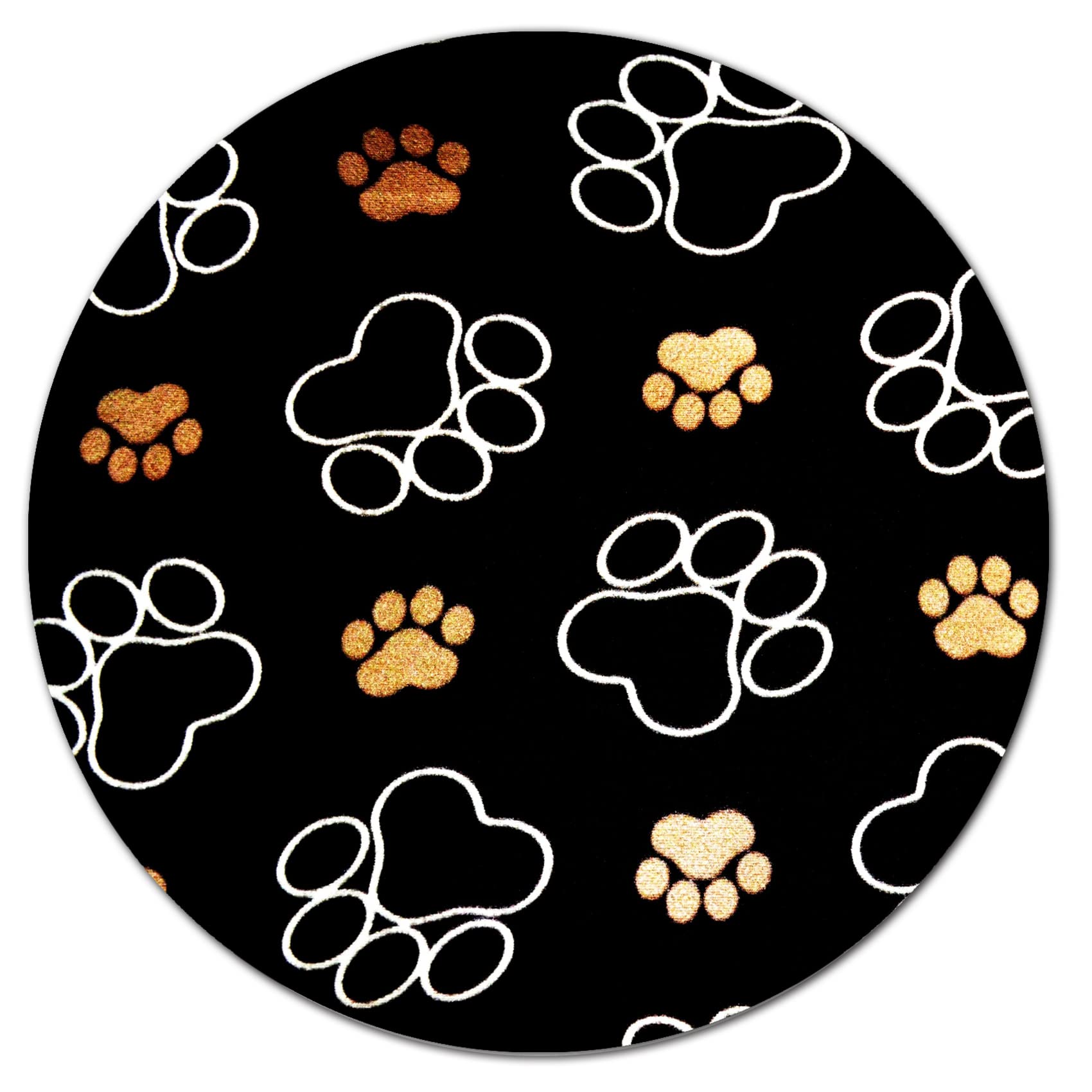 Mouse Pad, Non-Slip Rubber Base Mousepad with Stitched Edge, Gaming Round Mouse Pads, Waterproof Office Mouse Pad, Small Size 7.87 x 7.87 Inch (Dog Paw Print)